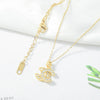Double Letter C-Shape Necklace Rose Gold Color Crystal Rhinestone Necklace for Women Luxurious CC Party Pendant