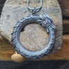 Dragon Necklace Ouroboros Dragon Pendant Alloy Round Amulet Punk Hip Hop Jewelry Decor Gift for Men and Women AIC88