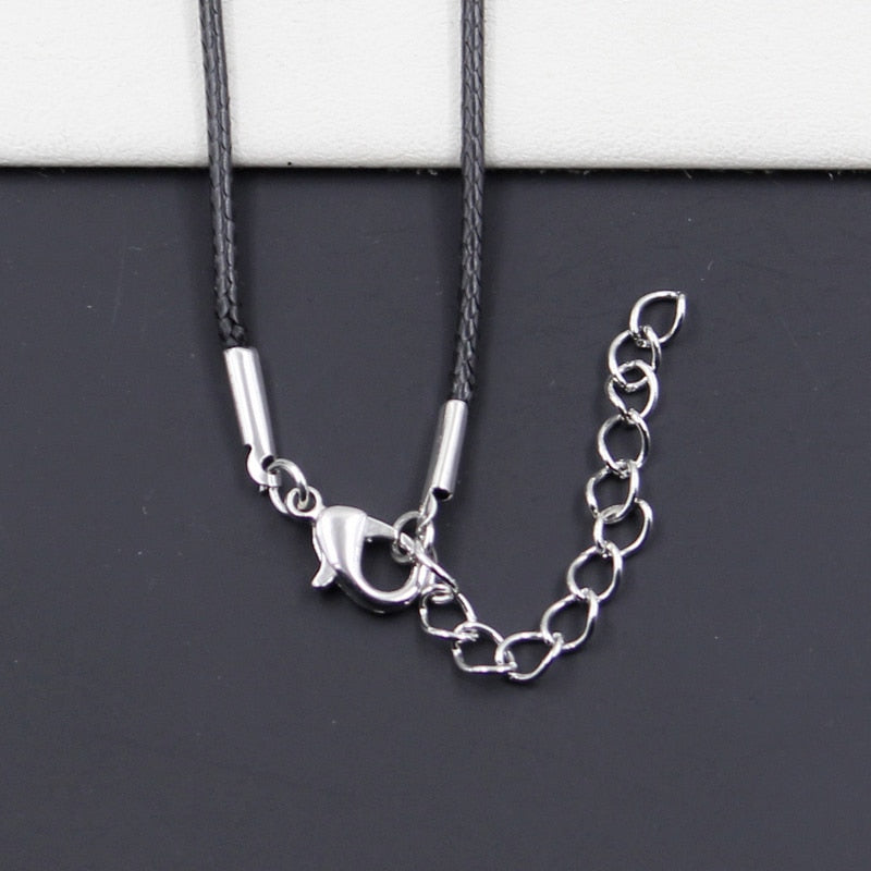 Durable Black Faux Leather Cord Choker Feather Charm DIY Necklace Boho Tibetan Silver Color Pendant