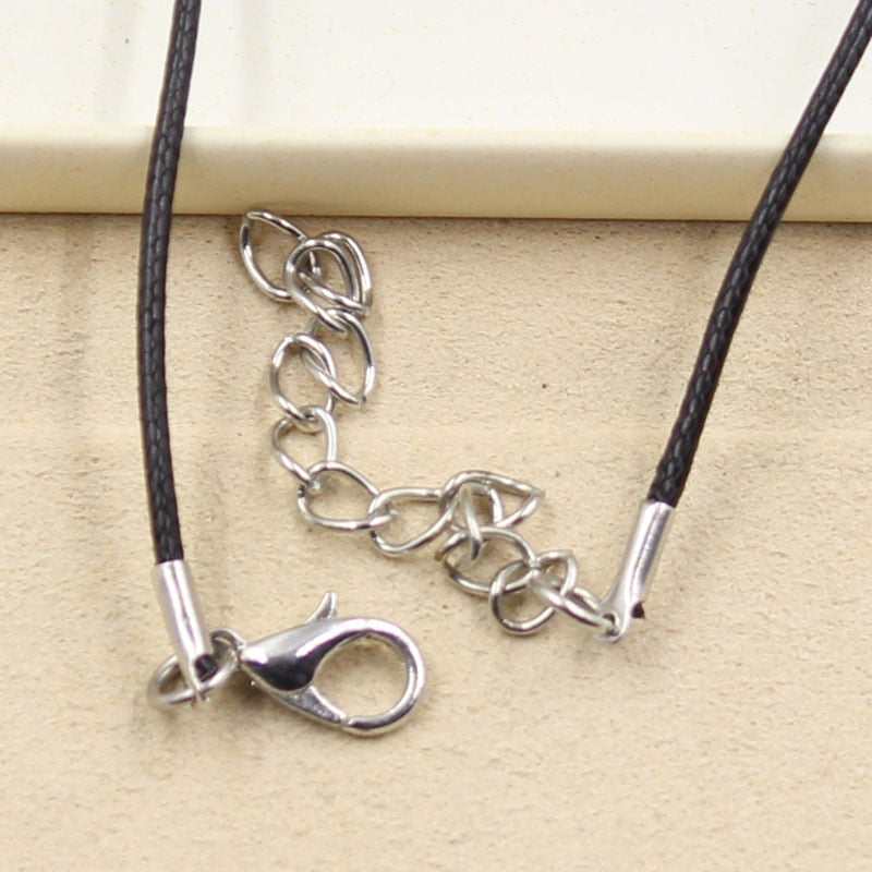 Durable Black Faux Leather Vampire Dracula Fangs Teeth Halloween Pendant Cord Choker Charm DIY Silver Color Necklace Jewelry