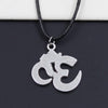 Durable Black Faux Leather Yoga Om Pendant Cord Choker DIY Necklace Retro Boho Tibetan Silver Color