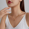 Electroplating Star and Moon Titanium Steel Necklace Gold Small and Smart Inlaid Zircon Temperament Niche Clavicle Chain