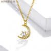 Electroplating Star and Moon Titanium Steel Necklace Gold Small and Smart Inlaid Zircon Temperament Niche Clavicle Chain