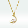 Electroplating Star and Moon Titanium Steel Necklace Gold Small and Smart Inlaid Zircon Temperament Niche Clavicle Chain