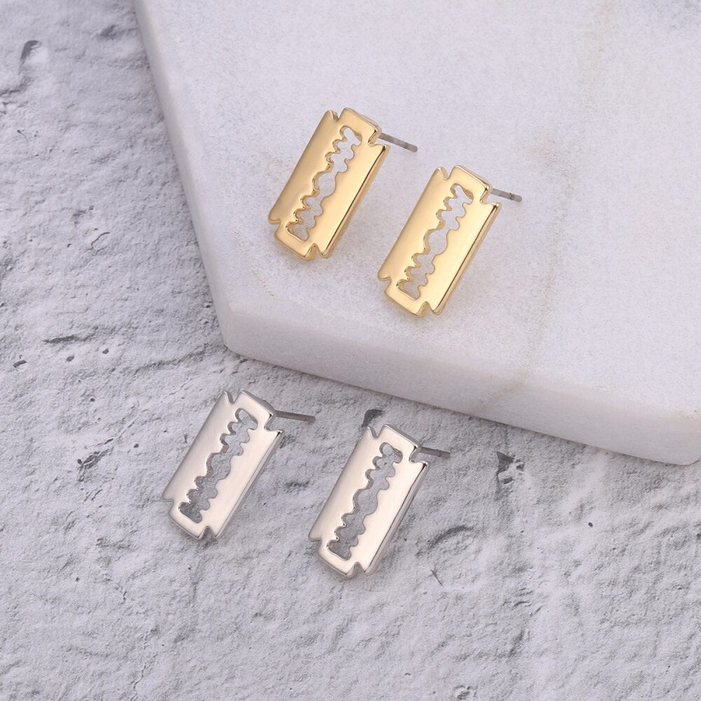 Elegance Gold Silver Color Square Stud Earrings Trendy for Women Girls Travel Jewellry Gift  Party Girl's Earring 2022