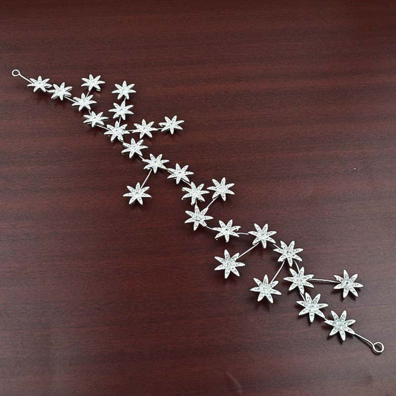 New Elegant Sparkly Crystal Star Tiara Hair Hoop Silver Plated Bride Headdress Rhinestone Hair Jewelry Wedding Accessories T-706