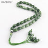 New Ellipse Copal Green Beads Bracelet 33 Beads tasbih Muslim Ala Beads Rosary Brown Oval 10x13mm tasbin Holid Gifts