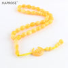 New Ellipse Copal Yellow Bead Bracelet 33 Beads tasbih Muslim Allah Beads 10x12mm tasbin Mother's D Gift