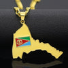 Eritrean Country Map Pendant Necklace Men's Necklace Metal Country Map Necklace Pendant Accessories Party Jewelry