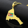 Eritrean Country Map Pendant Necklace Men's Necklace Metal Country Map Necklace Pendant Accessories Party Jewelry