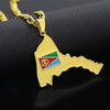 Eritrean Country Map Pendant Necklace Men's Necklace Metal Country Map Necklace Pendant Accessories Party Jewelry