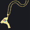 Eritrean Country Map Pendant Necklace Men's Necklace Metal Country Map Necklace Pendant Accessories Party Jewelry