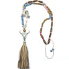New Ethnic Handcraft Tibet Silver Tauren Vintage Jewelry Leather Tassel Long Necklace Pendants
