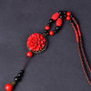Ethnic Style Ladies Pendant Necklace Retro Red Flower Female Clothes Accessories Temperament Clavicle Sweater Chain