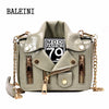 European Brand Designer Chain Motorcycle Bags Women Clothing Shoulder Rivet Jacket Bags Messenger Bag Women Leather Handbags