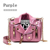 European Brand Designer Chain Motorcycle Bags Women Clothing Shoulder Rivet Jacket Bags Messenger Bag Women Leather Handbags