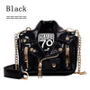 European Brand Designer Chain Motorcycle Bags Women Clothing Shoulder Rivet Jacket Bags Messenger Bag Women Leather Handbags