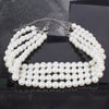 European Jewelry Torques Wide Choker Necklaces Handmade Beads Multi Layer Pearl Necklace Women