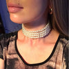 European Jewelry Torques Wide Choker Necklaces Handmade Beads Multi Layer Pearl Necklace Women