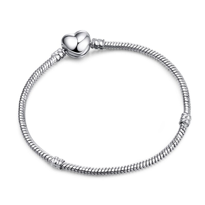 European High Quality Original Snake Chain Classic Pandora Bracelet Bangle Trendy Jewelry for Women Girls DIY Jewelry Gift
