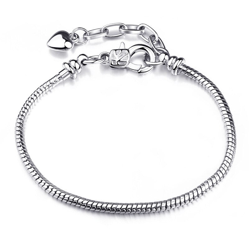 European High Quality Original Snake Chain Classic Pandora Bracelet Bangle Trendy Jewelry for Women Girls DIY Jewelry Gift