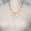 European and American Style Multi-layer Golden Pendant Necklace Ladies Letter Key Alloy Medium and Long Necklace.