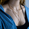 European and American Style Multi-layer Golden Pendant Necklace Ladies Letter Key Alloy Medium and Long Necklace.
