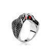 Exaggerated Animal Double-Headed Cobra Ring Men's Ring Bohemian Red Crystal Inlaid Ring Accessories Party Jewelry