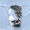 Exaggerated Animal Double-Headed Cobra Ring Men's Ring Bohemian Red Crystal Inlaid Ring Accessories Party Jewelry