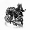 Exaggerated Animal Ram Horn Skull Shape Ring Men's Ring Metal Plated-Silver Horror Ring Accessories Party Jewelry
