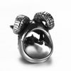 Exaggerated Animal Ram Horn Skull Shape Ring Men's Ring Metal Plated-Silver Horror Ring Accessories Party Jewelry