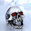 Exaggerated Bohemian Green Crystal Inlaid Skull Ring Men's Ring Metal Skull Crystal Inlaid Ring Accessories Jewelry