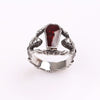 Exaggerated Skull Coffin Shape Crystal Inlaid Ring Men's Ring Metal Horror Ring Accessories Party Jewelry Size 7 ~12
