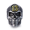 Exaggerated Skull Head Ring Men's Ring Horror Skull Number 13 Metal Ring Accessories Party Jewelry