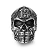 Exaggerated Skull Head Ring Men's Ring Horror Skull Number 13 Metal Ring Accessories Party Jewelry