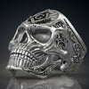 Exaggerated Skull Shape Ag Masonic Pattern Ring Men's Ring Metal Skull Ring Accessories Party Jewelry Size 8 ~ 13