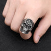Exaggerated Skull Shape Ag Masonic Pattern Ring Men's Ring Metal Skull Ring Accessories Party Jewelry Size 8 ~ 13