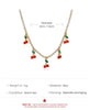 Exquisite Crystal Cherry Tassel Pendant Necklace For Women Hip Hop Gold Silver Color Tennis Chain Fruit Charm Choker Jewelry