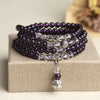 New Fashion 6mm Amethyst Beaded Bracelet Prayer Beads Muti-Layer Rosary Mala Bracelet for Mediatation Can Drop Shipping