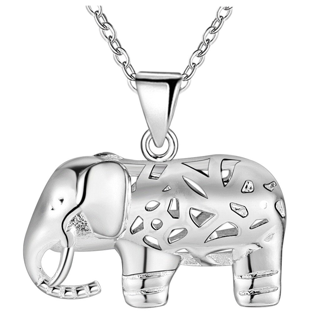 925 Stamped Silver cute elephant pendant Necklace For Women  designer Jewelry Wedding party gifts streetwear