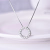 925 Sterling Silver Jewelry Round Zircon Pendants Necklaces Women Fine Semi Rhinestone Circle Clavicle Chain Choker