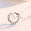 925 Sterling Silver Jewelry Round Zircon Pendants Necklaces Women Fine Semi Rhinestone Circle Clavicle Chain Choker