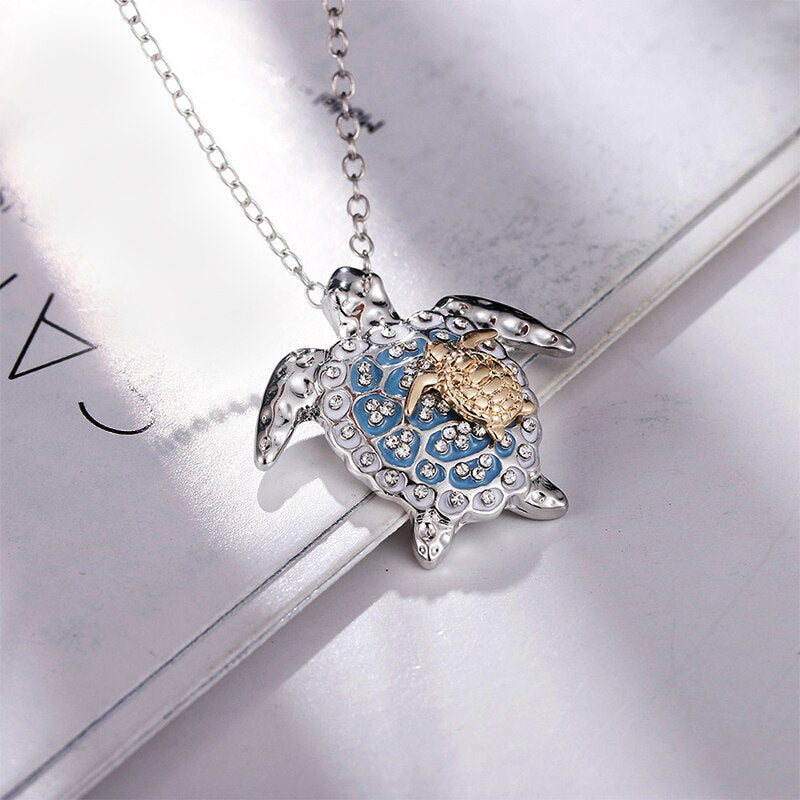 Accessories One Big and One Small Turtle Pendant Necklace for Women Cute Animal Necklace Party Gift Jewelry