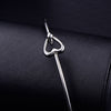Adjustable Heart Stainless Steel Charm Bangle &amp; Bracelet Silvery Alphabetic Map Women Jewelry Girl Gifts