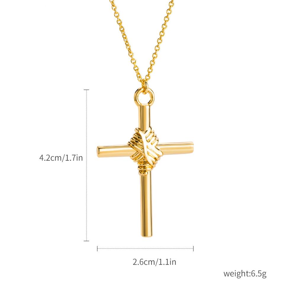 New Fashion Amulet Cross Pendant Necklace Female Gold Color Rhodium Long Chain Statement Necklace for Men Women Party Jewelry