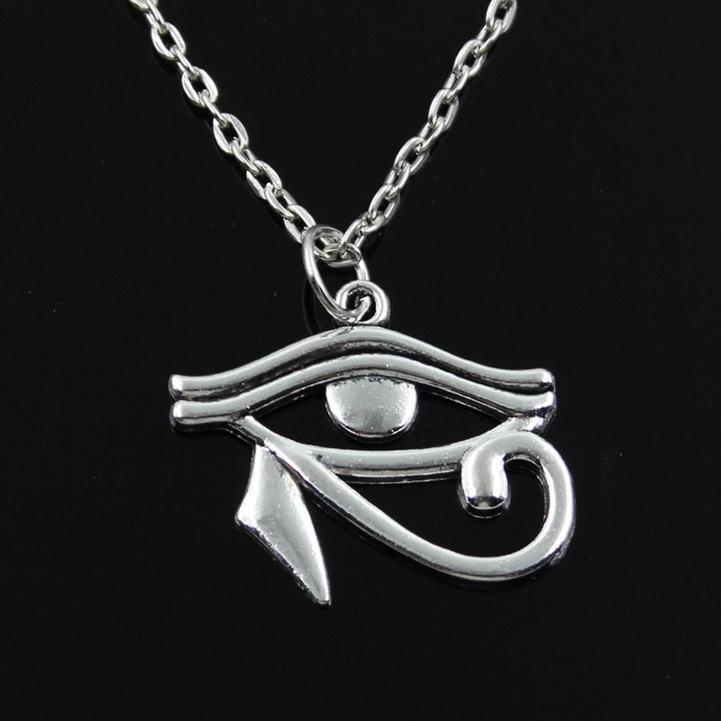 Ancient Egypt Eye Of Horus Pendants Round Cross Chain Short Long Mens Womens Silver Color  Necklace Jewelry Gift