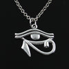 Ancient Egypt Eye Of Horus Pendants Round Cross Chain Short Long Mens Womens Silver Color  Necklace Jewelry Gift