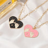 Friends Honey Love Couple Pendant Necklace 2 Pcs/ Set Rainbow Broken Heart Good Friends Friendship Jewelry Gift
