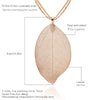Big Leaves Charm Pendant Necklace Silverly Rose Gold Stainless Steel Sweater Coat Necklace For Women Jewelry 2022