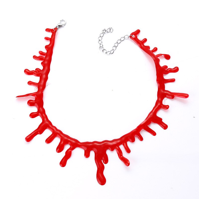 Blood Choker Necklace Women Chokers Hyperbole Necklaces Halloween Party DIY Decorations Horror Props Kids Toy Gift
